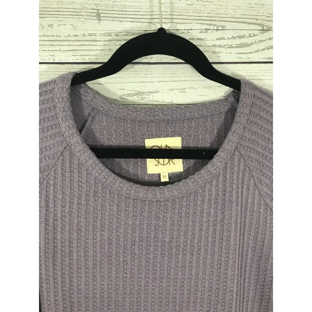 Chaser Top Womens Size M Waffle Knit Long Sleeve P - Picture 4 of 8